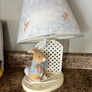 Vintage Peter Rabbit Bunny Lamp with Pastel Shade